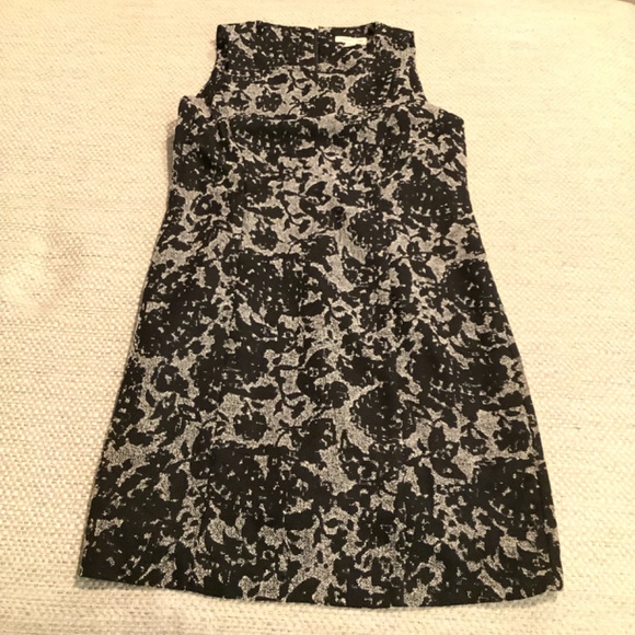 Coldwater Creek Elegant Scroll Sheath Dress Black Gray Sleeveless Size P14 - Picture 3 of 11